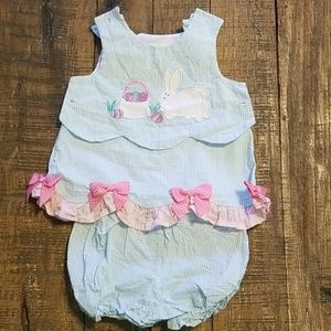 Easter/Spring girls outfit with removable bib